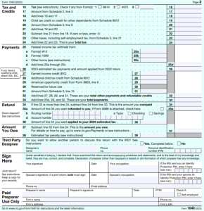 sample 1040 form