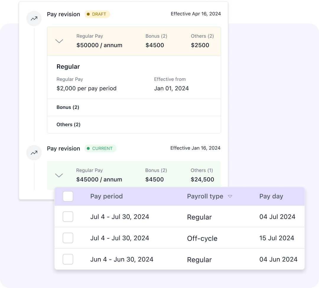 Pay information when your team needs it
